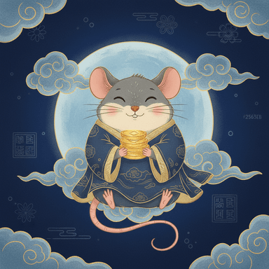 属鼠 · 国风艺术插画