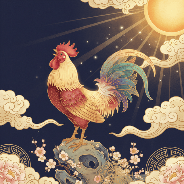 属鸡 · 国风艺术插画