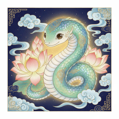 属蛇 · 国风艺术插画